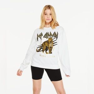 Def Leppard Nine Lives Oversized Crew Sweatshirt - NWT